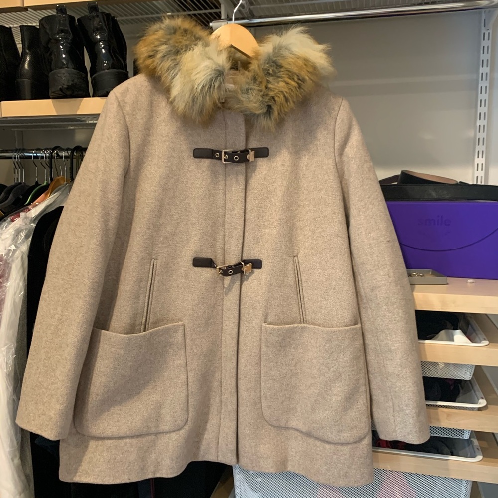 Calvin Klein Tan Peacoat | Size XL